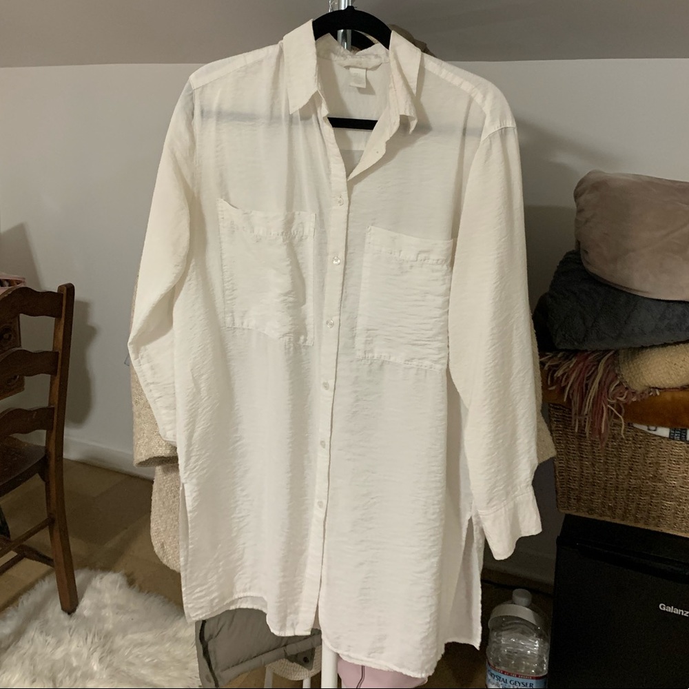 White button up tunic